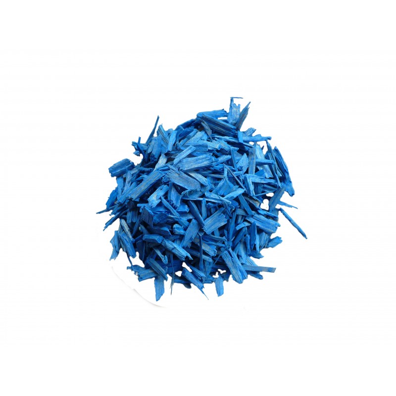 copeaux de bois bleu